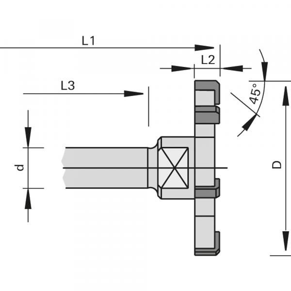 Stehle 1594 Plan-Fräser HW - 52x7,0 GL=60,0mm S=12,0x40,0mm Z=6 Rechtslauf