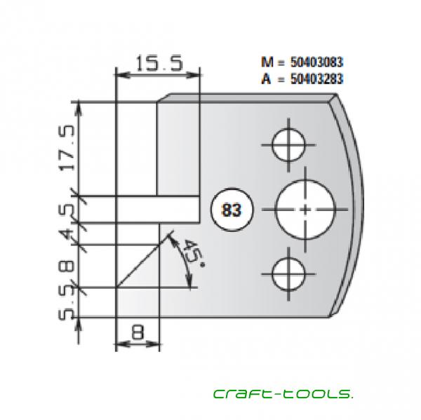 Stehle 50403083 Nr.083 Profilmesser 40x45x4 mm Zeichnung